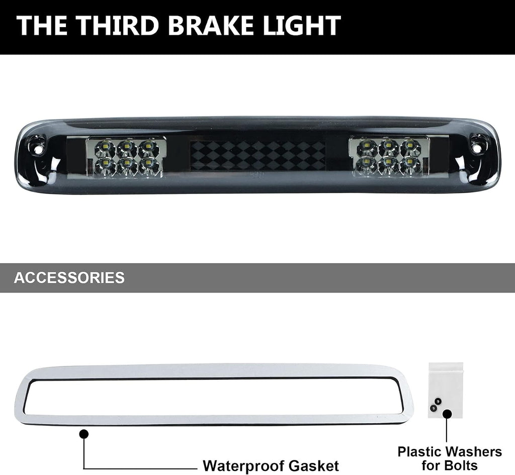 Tresound LED Third 3rd Brake Light for 1999-2007 Chevy Silverado GMC Sierra 1500 2500 3500 HD Classic, Rear Cargo Lamp High Mount Stop light