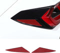 Soft 3D Real Carbon Fibe Car Rear Tail Light Side Triangle Trim Kit Compatible with Corvette C8 Stingray Z06 Z51 2020 2021 2022 2023 Rear Tail Light Side Triangle Sticker Decor Accessories (Red)