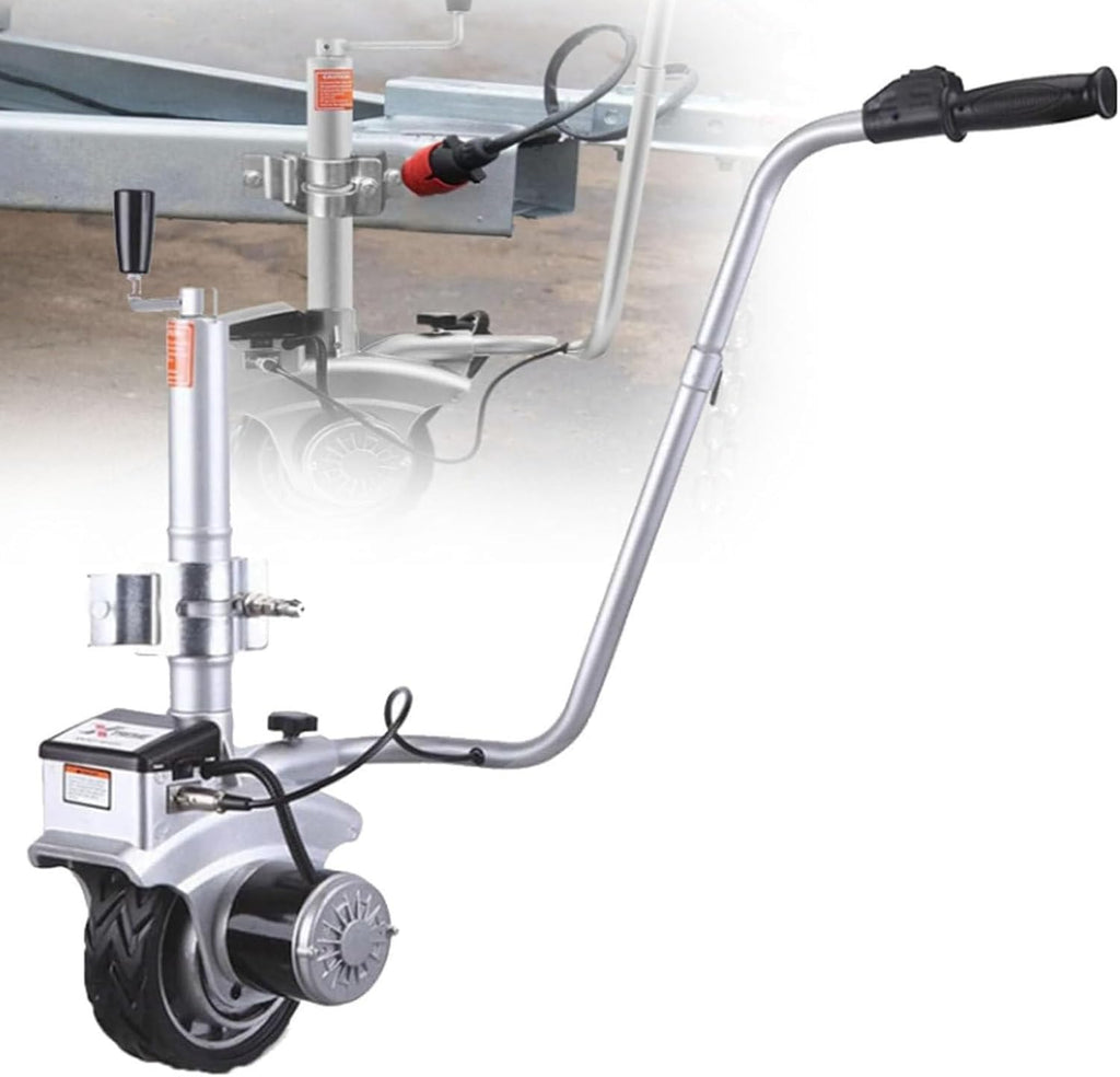 12V Motorised Jockeys Wheel, 350W Electric Jockeys Wheel Mover Trailer Mover, Electric Trailer Jack with Max Load 5000 lbs with 6-7m/min Speed, Motorised Jockeys Wheel for Caravan RV Camper