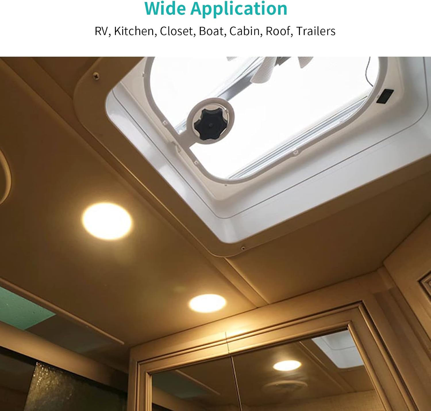 RVZONE 4.5 Inch RV LED Ceiling Puck Light RV Boat Interior Light DC 12V Surface Mount Ceiling Dome Light, 4.5W Panel Downlight for Camper Van Travel Trailer Motorhome (Warm Light, Pack of 5)