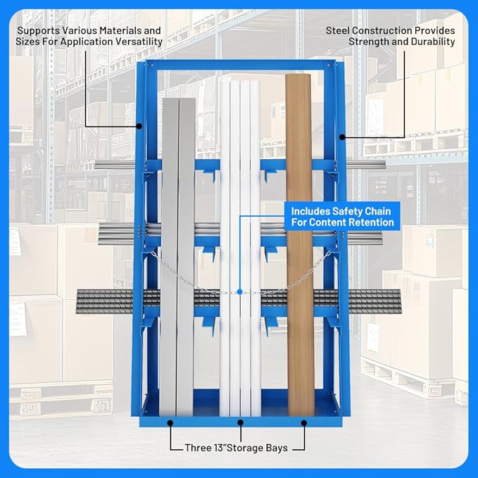 Yeeoy Steel Vertical Bar Rack, Lumber Storage Rack - Image 4