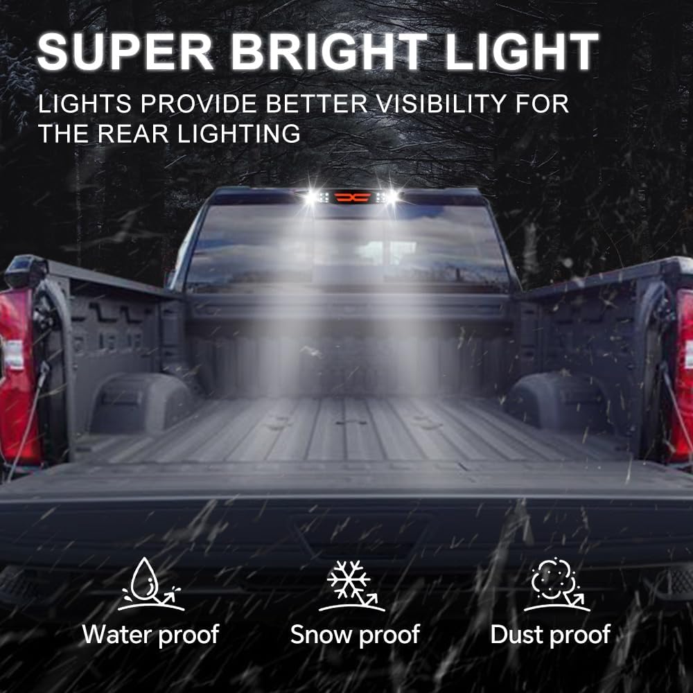 PIT66 LED 3rd Brake Light Fit 2004-2012 Chevy Colorado/GMC Canyon | Compatible with 2004-2012 Chevy Colorado/GMC Canyon High Mount Stop Light Rear Tail Cargo Lamps Smoked Lens Black Housing