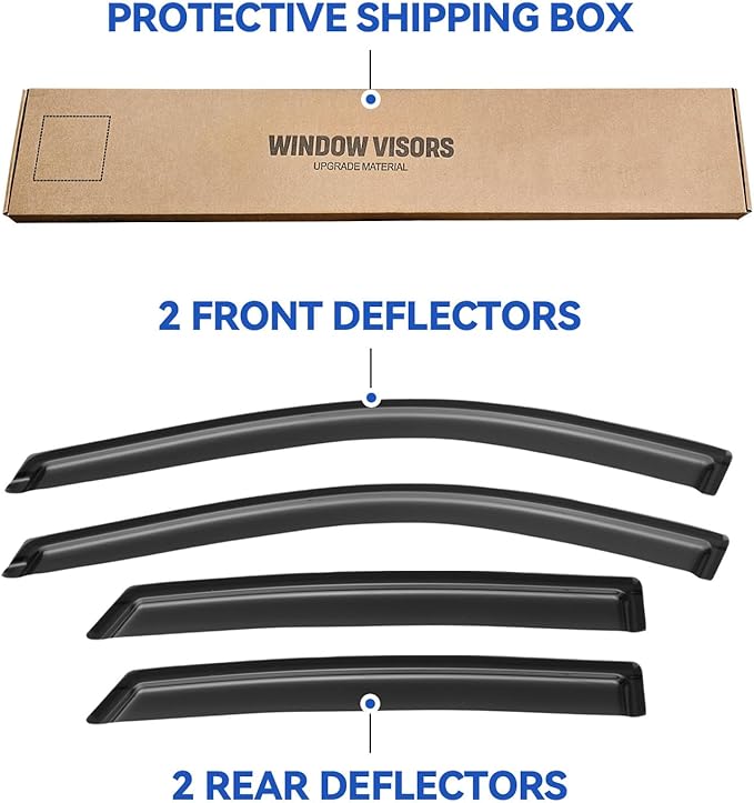 Window Visors Rain Guards for 2014-2020 Chevy Impala, Out-Channel Window Vent - Image 5