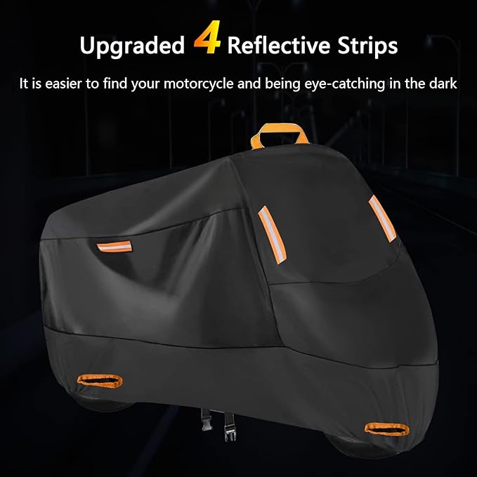 Seceles 300D Motorcycle Cover Waterproof Outdoor, All Season Protection - Image 4