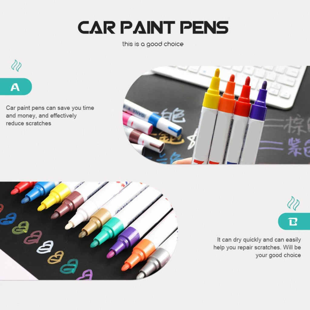Operitacx 7pcs Tire Paint Pens Oil-based Quick-drying Repairing Tire Marking Pens with Plastic Body Sturdy and Graffiti