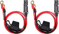 [2 PACK] SPARKING 2FT Motorcycle Battery Charger Cord, Sae to O Ring Terminal Quick Disconnect Assembly Extension Cable, Sae 2Pin Wire Harness Reverse Polarity Adapter Port Accessory, 10A Fuse