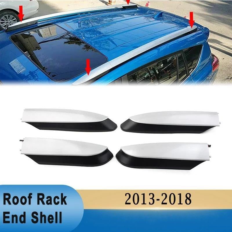 Rooftop Cargo Carrier for Toyota for RAV4 for XA40 2013-2018 4pcs Roof Rack Luggage Bar Rail End Shell Plasitc Protection Cover Cap Silver Roof Racks Boxes