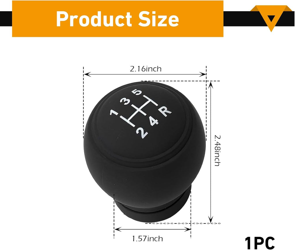 Gear Shift Knob Cover, Silicone Anti-Slip 5-Speed 6-Speed Manual Shifter Protector, Universal Car Interior Accessories for Most Vehicles (5-Speed Right)