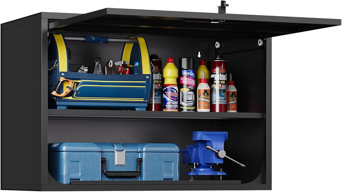 Metal Wall Storage Cabinet Adjustable Shelf 22'' Tall Steel Garage Wall Mounted