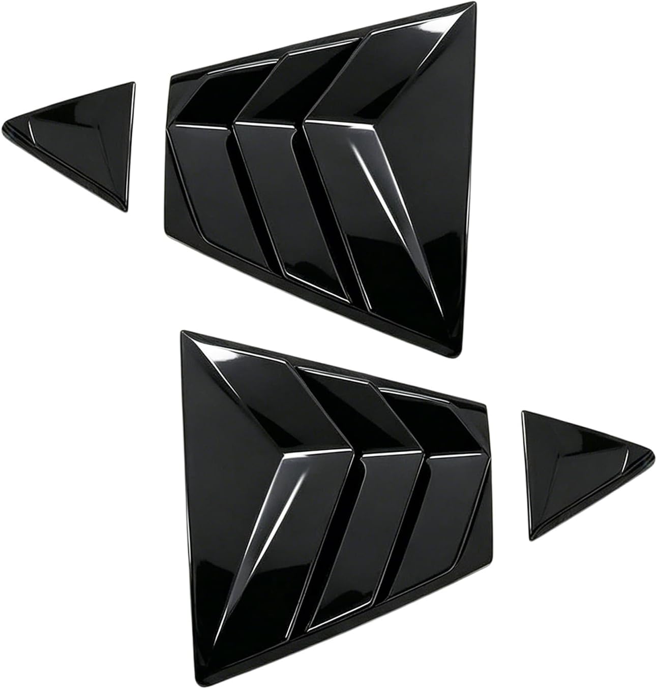 Rear Side Window Louvers for Toyota Corolla 2020 2021 2022 2023 2024 2025 2026, Exterior Rear Side Window Louvers Air Vent Scoop Shades Cover Blinds-Glossy Black