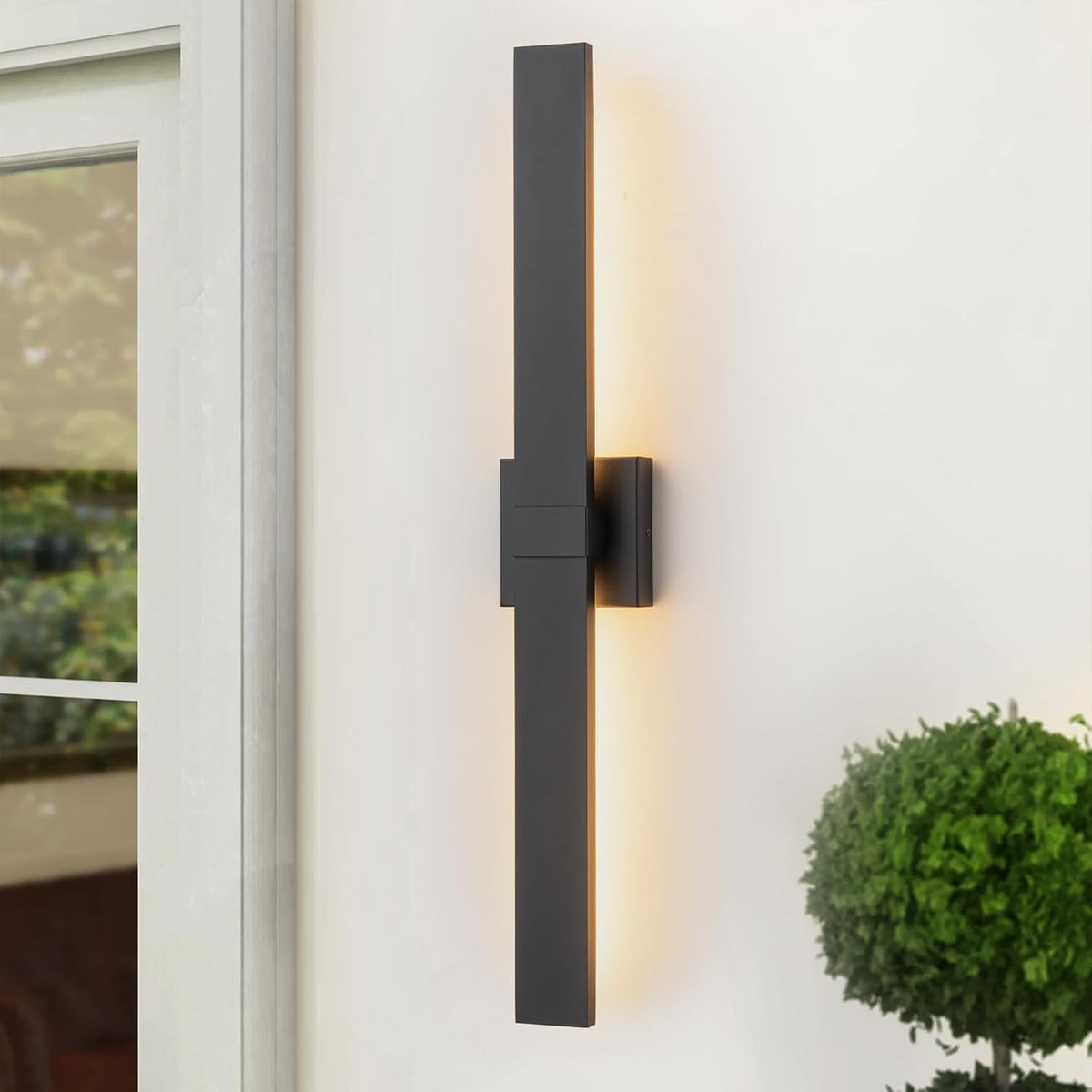 Black Modern LED Outdoor Wall Sconce 31.5" Long Outdoor Wall Lights Exterior