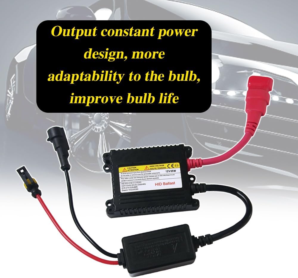 2PCS Xenon HID Ballast 35W DC 12V, Ultrathin Xenon HID Ballast Control Unit with Igniter Module, DC Headlight Stabilizer Control Module Replacement, Universal Car Accessories