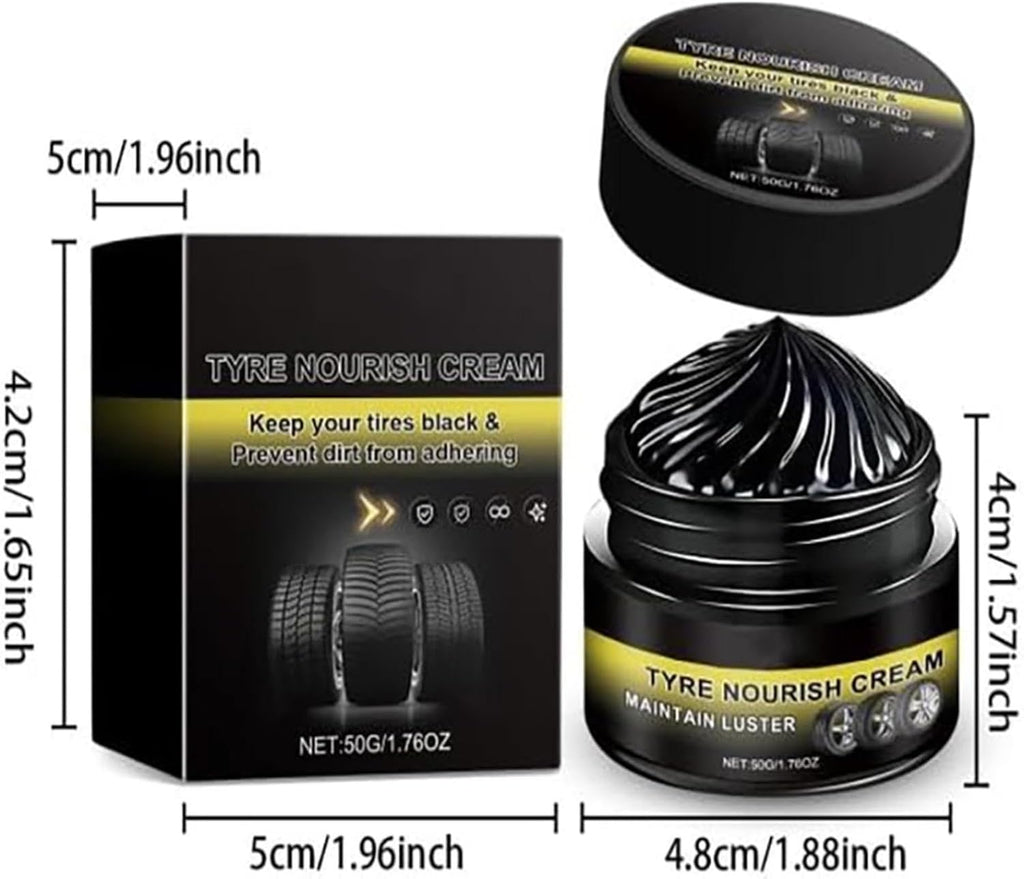 Tire Restoring Cream, Tire Coating Paste with UV Protection & Waterproof Coating – Tire Wax Black Restorer for Cars, Trucks, Motorcycles, Revives Deep Black Shine, Prevents Fading & Cracking (1)