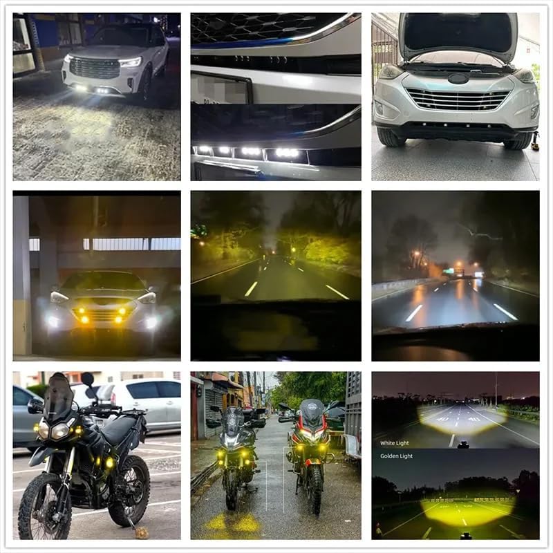 super bright led grille projector lights kit white/yellow, view 9