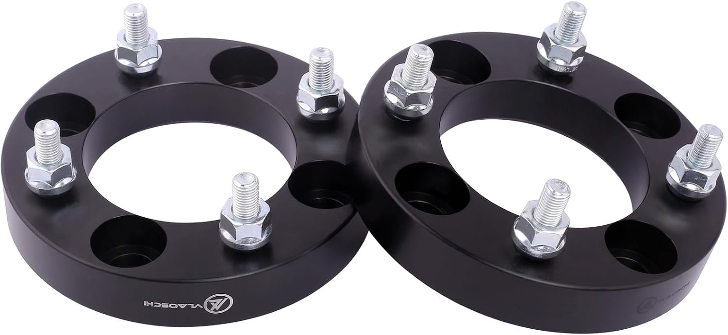 Black Forged 4x4 Wheel Spacers 1 Inch with M12x1.25 Studs Compatible with Yamaha Golf Cart (4x101.6 Bolt Pattern 68.5mm Center Bore) - Pack of 4