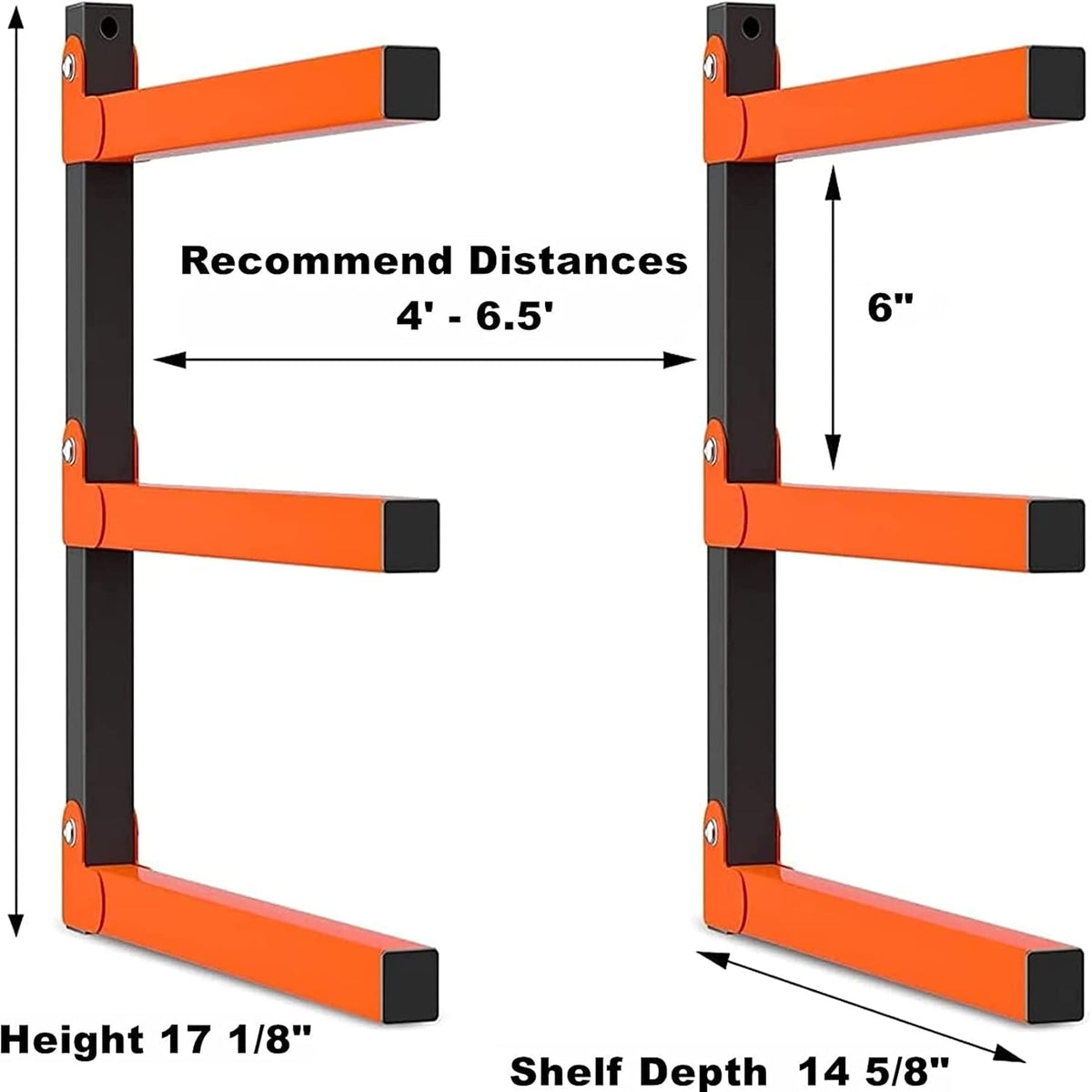 walmann lumber storage rack for garage, wall mount, close-up detail