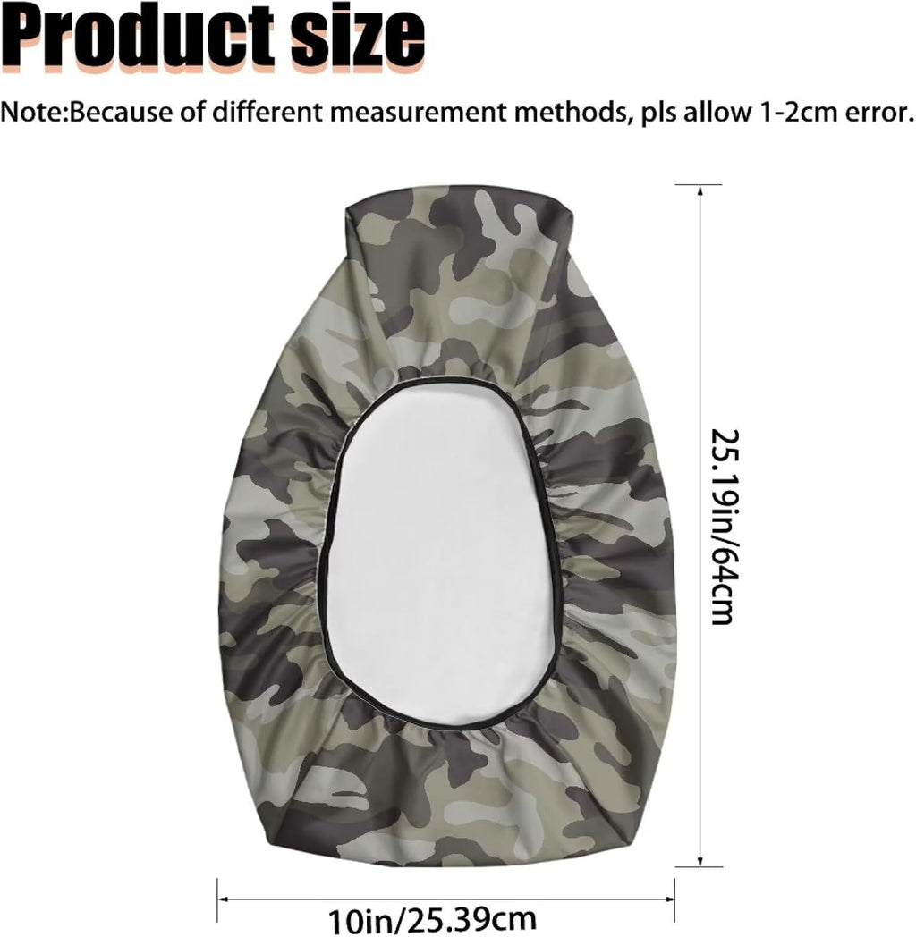 Camouflage Print ATV Seat Cover Waterproof 4-Wheeler Non-Slip Protective Covers Elastic ATV Seat Cover Universal Fit (25×10 Inch), 1 Pack