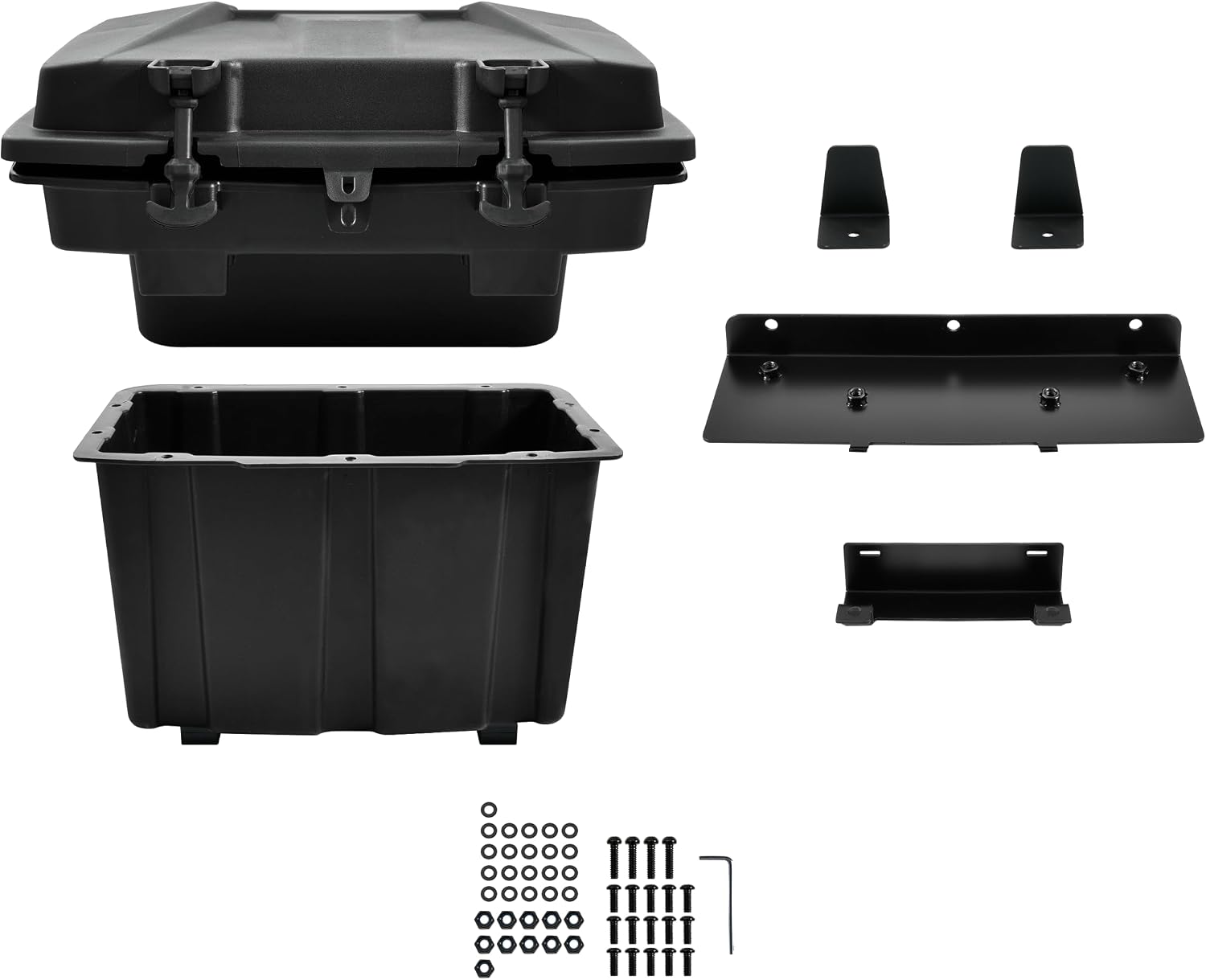 SAUTVS Cargo Box for Kawasaki Mule 4000 4010 2009-2027, Mule SX 2017-2027 | Rear Bed Storage Box, 20L PP Trunk Storage Bin, IP67 Waterproof, Removable Design