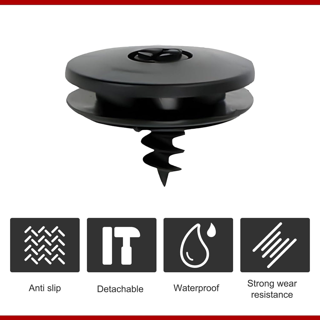 Pack-10 Car Carpet Fixers, Non-Slip Plastic Car Mat Screws, Compact Carpet Floor Mat Anti-Shift Clips, Suitable for Most Cars, Trucks (Black)