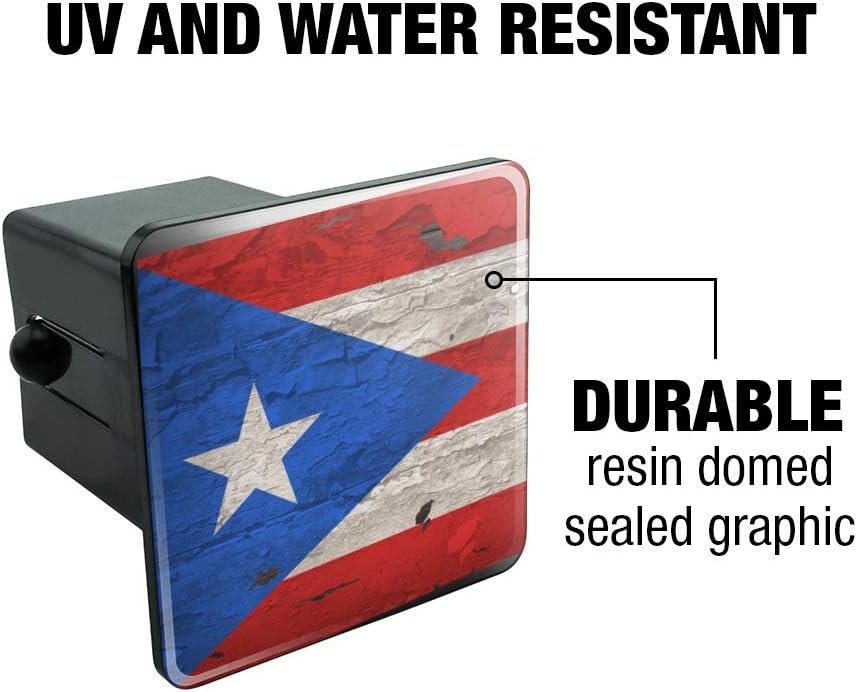 GRAPHICS & MORE Rustic Distressed Puerto Rico Flag Wood Look Tow Trailer Hitch Cover Plug Insert