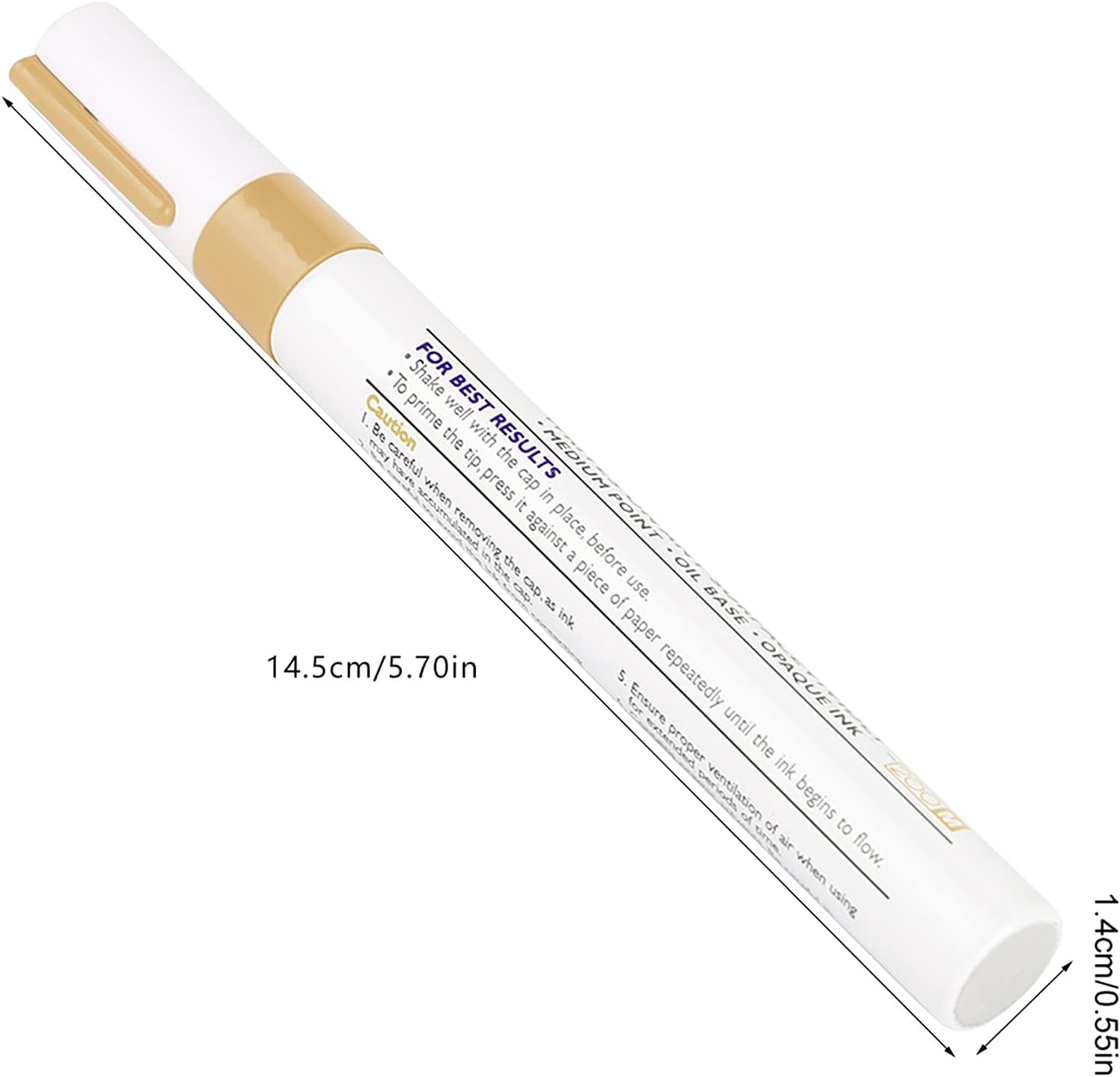 Qqmora Car Tire Paint Pen, Marking Pen Car Tire Paint Pen Not Easy to Fade Drying Tire Paint Pen (Golden Color),car paint supplies