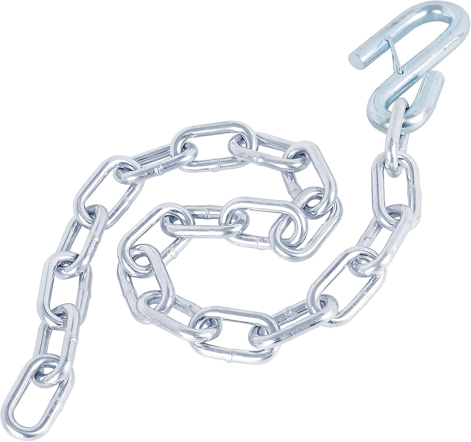NBJINGYI 5/16" X 27" 2PCS Grade 30 Trailer Boat Gooseneck Safety Chain with Spring Clips with One S Hook