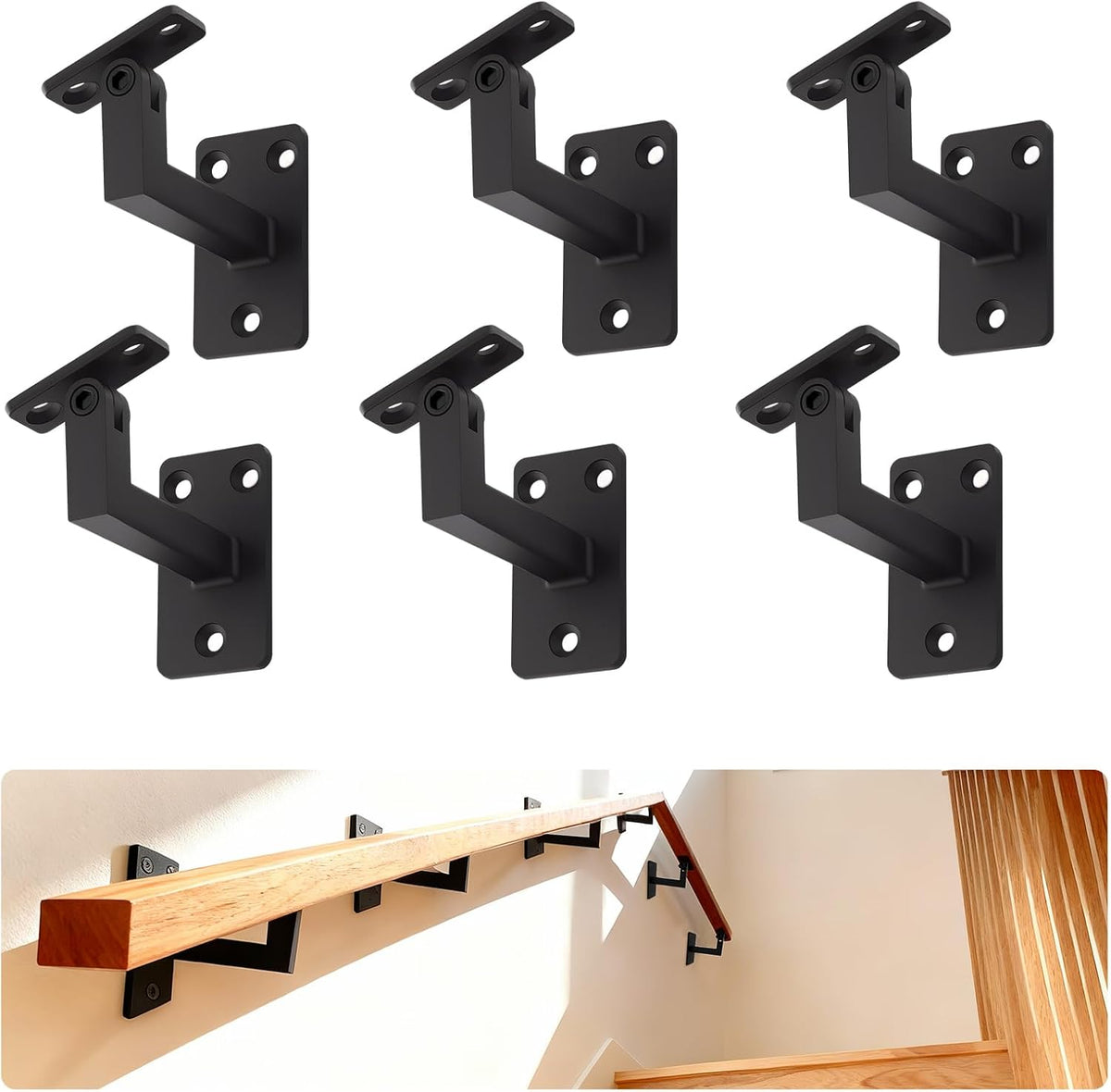 black handrail brackets for stairs,black rustproof, main product view