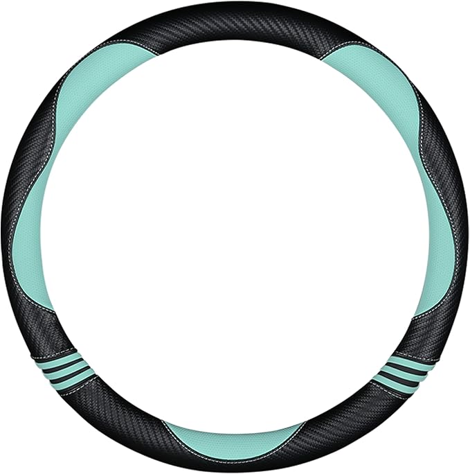 Car Steering Wheel Covers for Women Padded Carbon Fiber PU Leather Cute Auto - Image 3