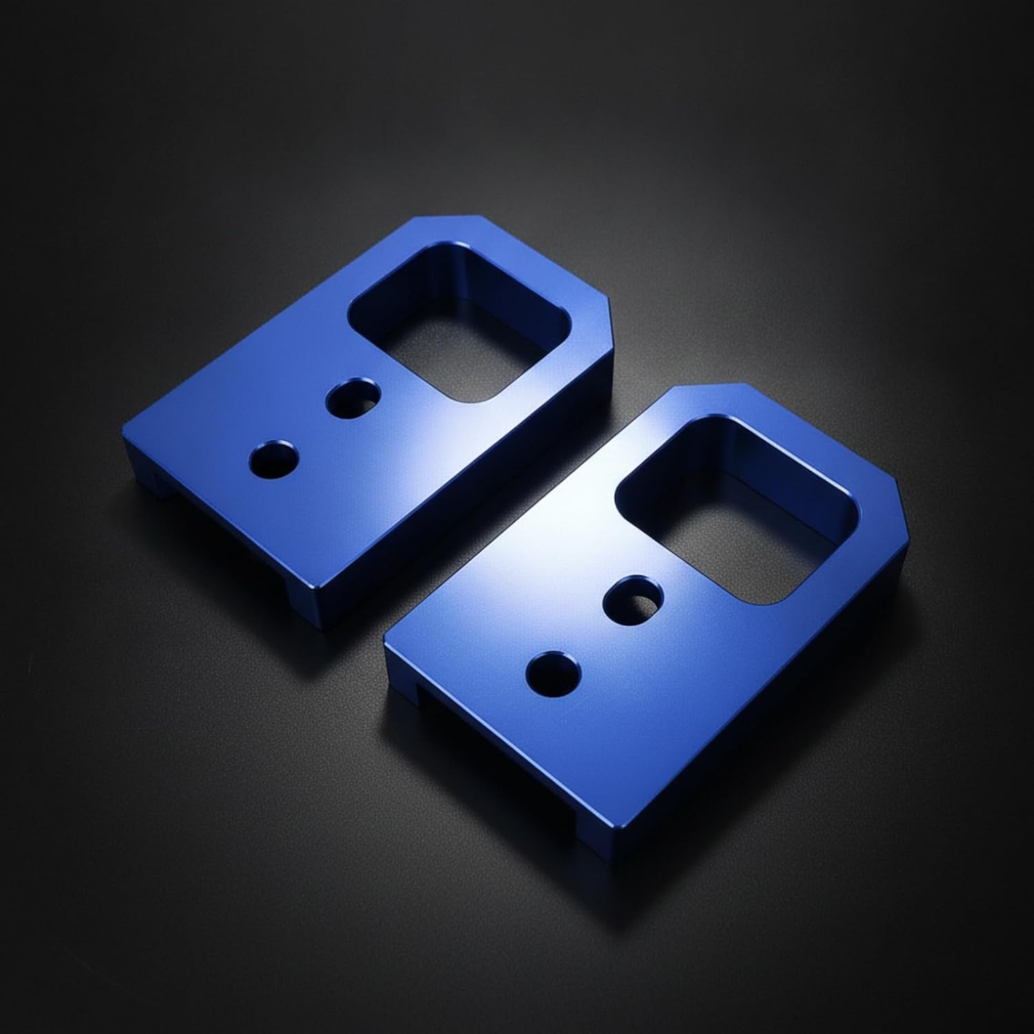 Front Tow Hook Bracket Left and Right Set D Loop Bracket Angled Edges Edges , Blue
