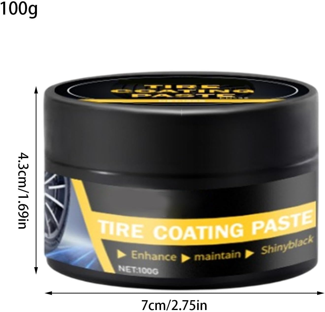 Tire Paste, Tyre Stain Remover,100g, Tire Shine Wax, High Gloss Long-Lasting Black Finish Waxing Polishing Paste For Automobile Maintenance Cleaning Refurbishing