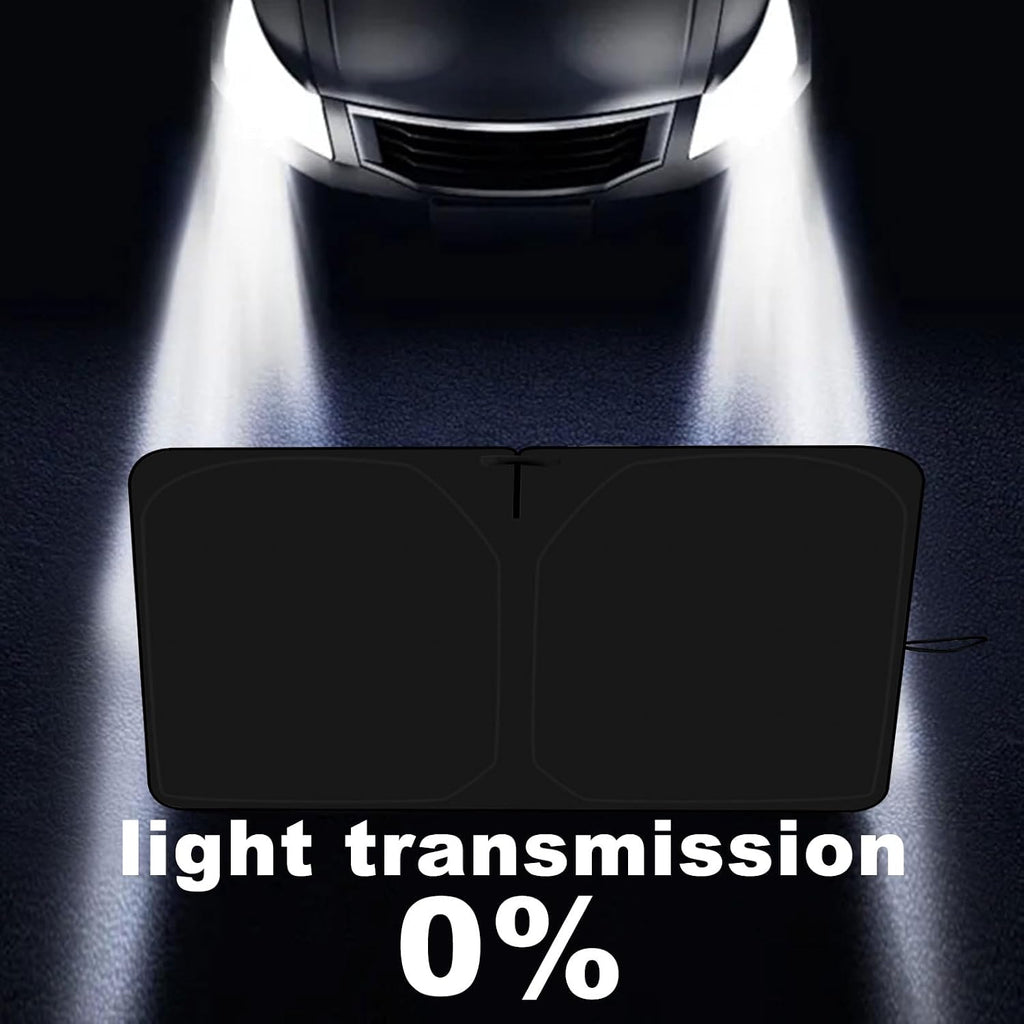 Car Windshield Sun Shade, 240T Thickened Block Heat and Sun Keep Cars Interior, Foldable Automotive Sunshade for Car SUV Truck Front Windshield (57.09x 31.5 inch)