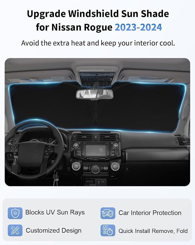 for Nissan Rogue Windshield Sun Shade Sunshade Custom Fit Rogue Accessories - Image 2