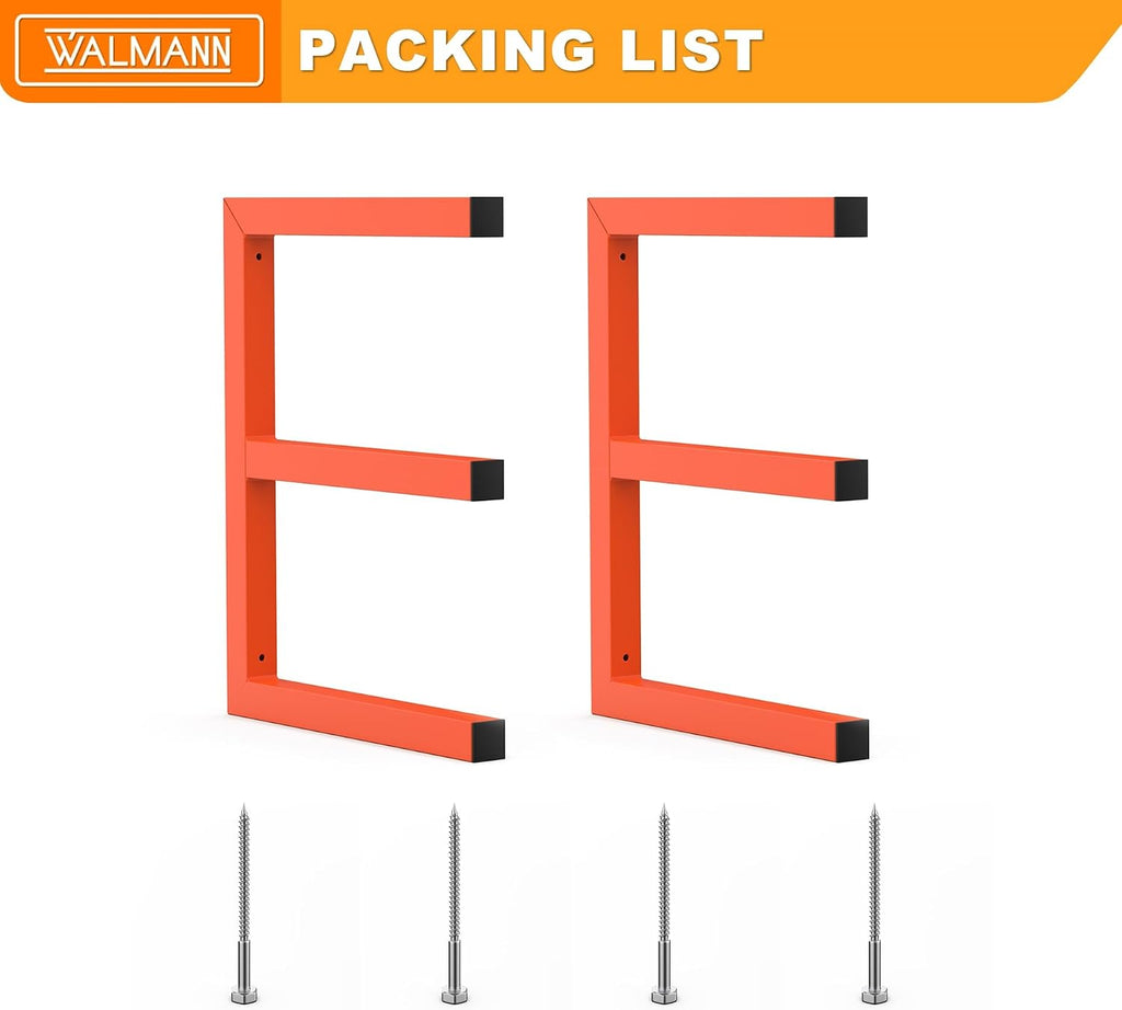 walmann garage wall mounted lumber storage rack, overhead, front angle view