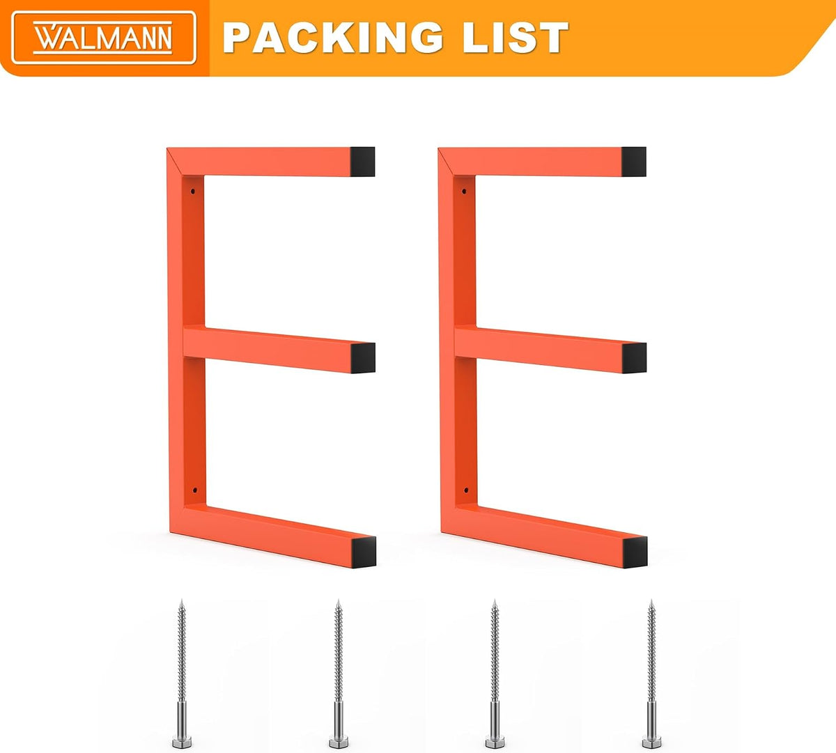 walmann garage wall mounted lumber storage rack, overhead, front angle view