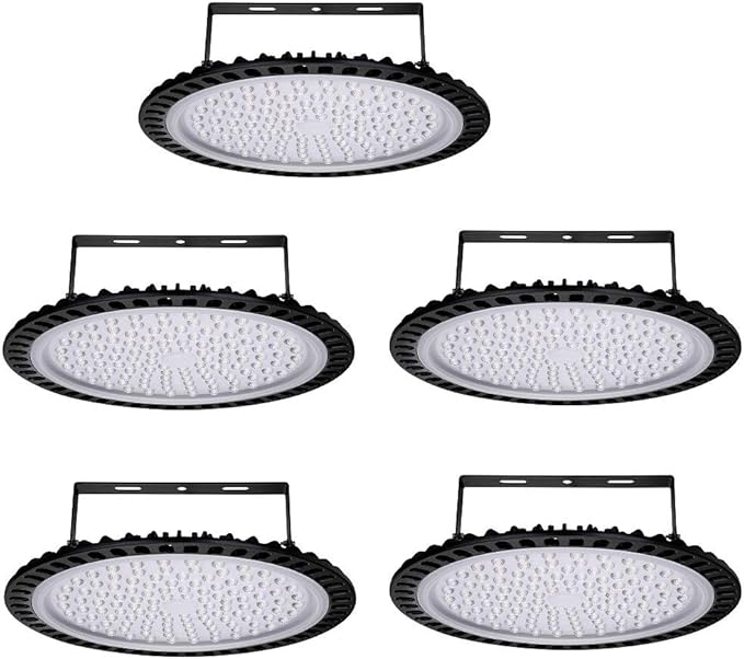 Viugreum 5 PACK 500W UFO LED High Bay Light, 50000LM 6500K Daylight White LED by Viugreum