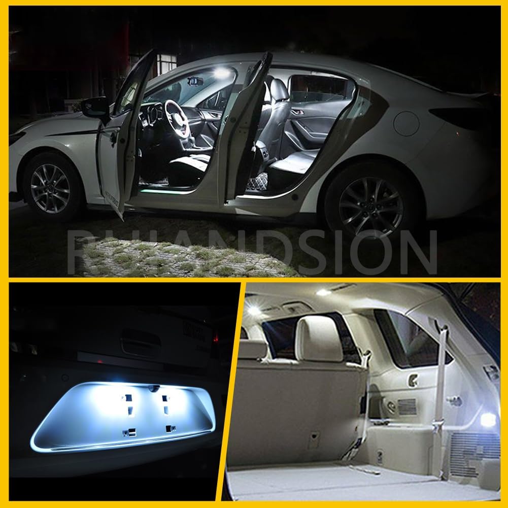 Ruiandsion BA9S LED Bulb 12V 240LM for Glove Box 5-Pack White
