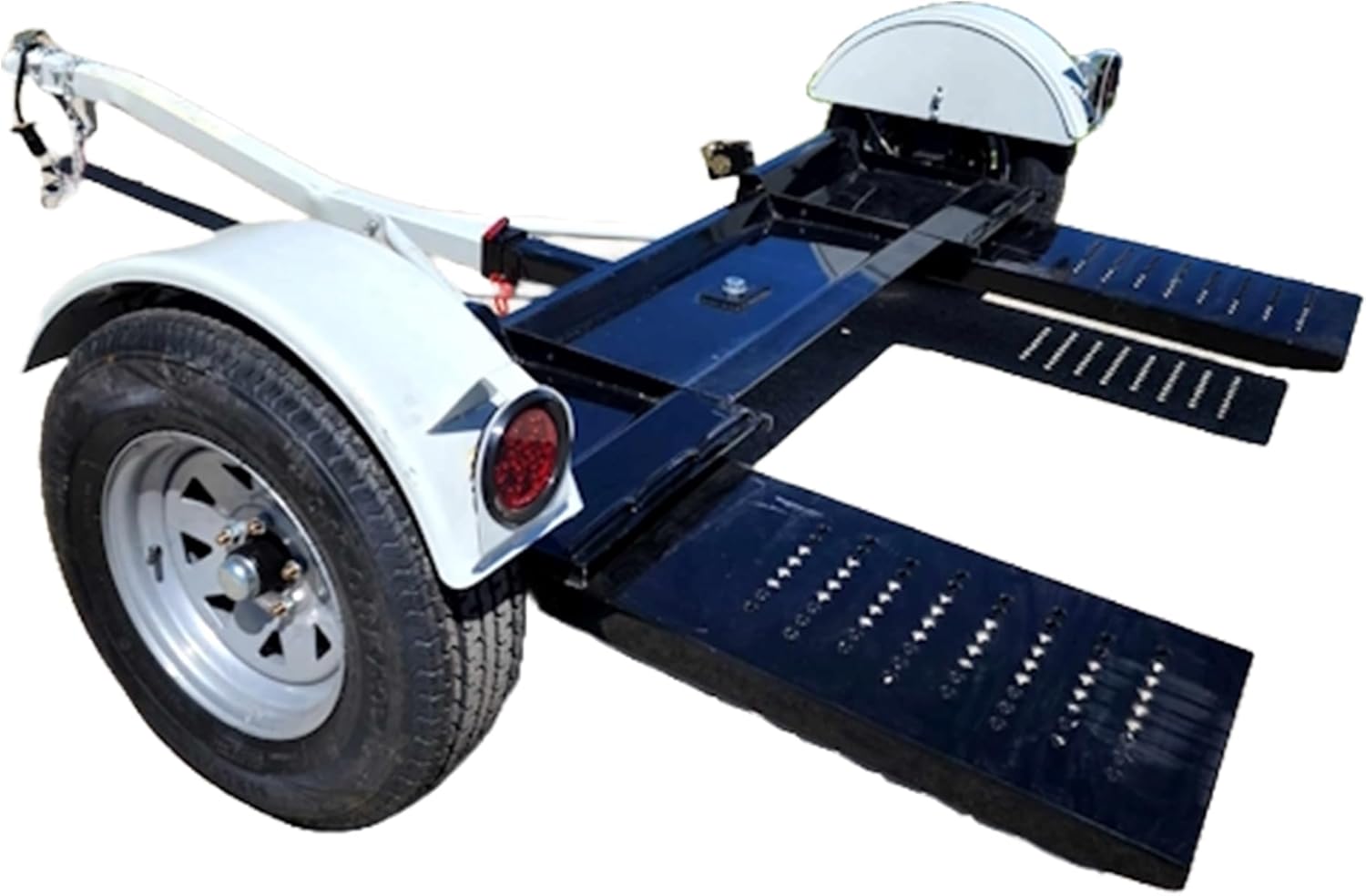Car Tow Dolly Heavy Duty Car Trailer Towing Dolly Hauler - 4,900 Capacity Tow, White