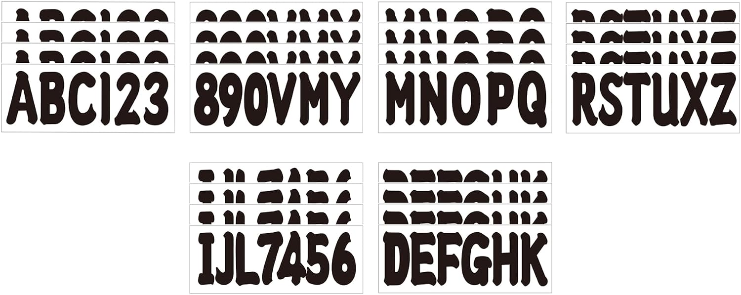 3 Inch Boat Registration Number & Letters Decal Kit Waterproof Marine Vinyl Hull Easy Apply for PWC Jet Ski Pontoon Black