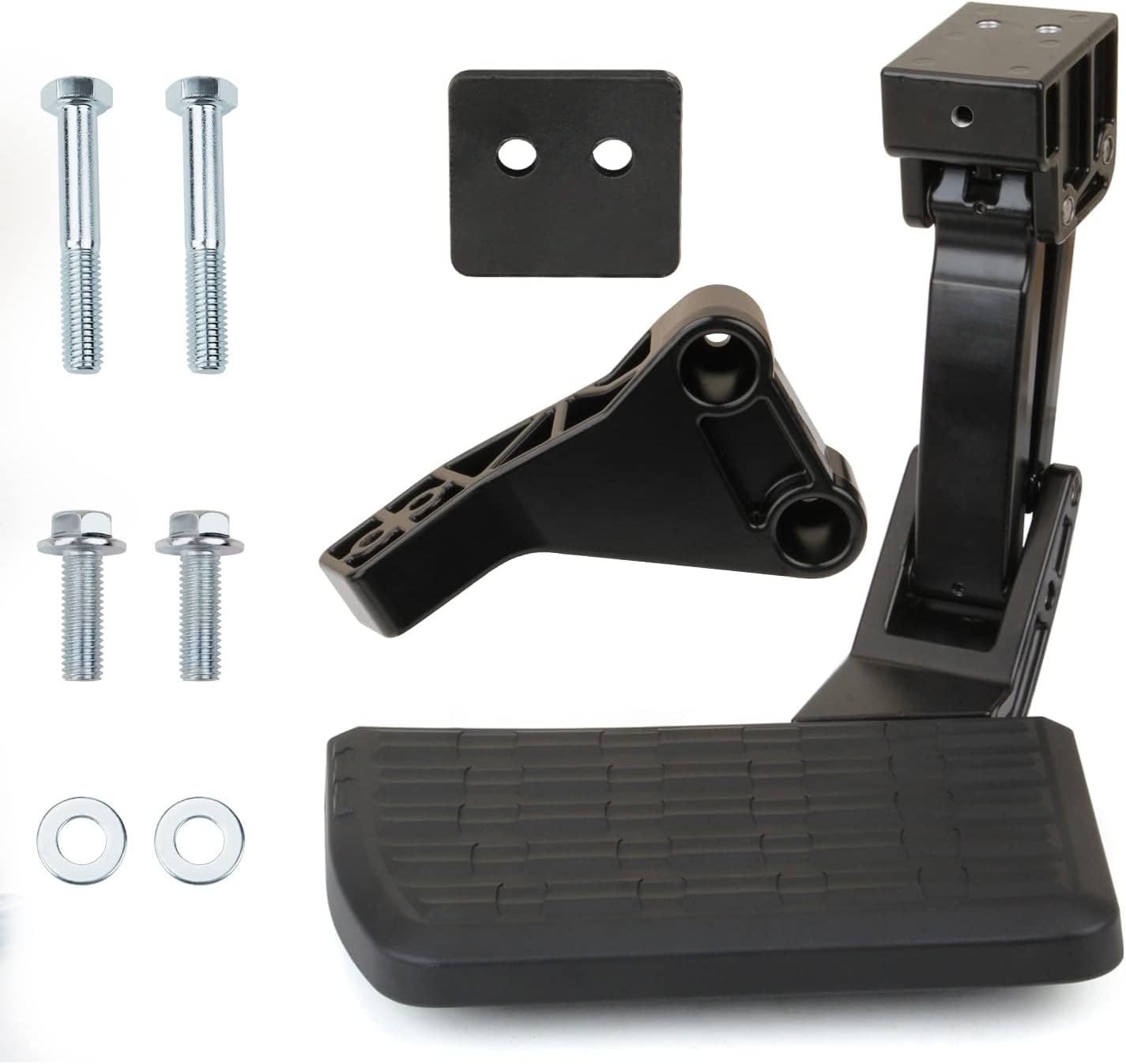 MITZONE Bed Step Compatible with 2009-2019 Dodge Ram 1500 2010-2018 RAM 2500 3500 Excludes Dual Exhaust and Ecodiesel Models, Folding Truck Step Retractable Bumper Tailgate Step