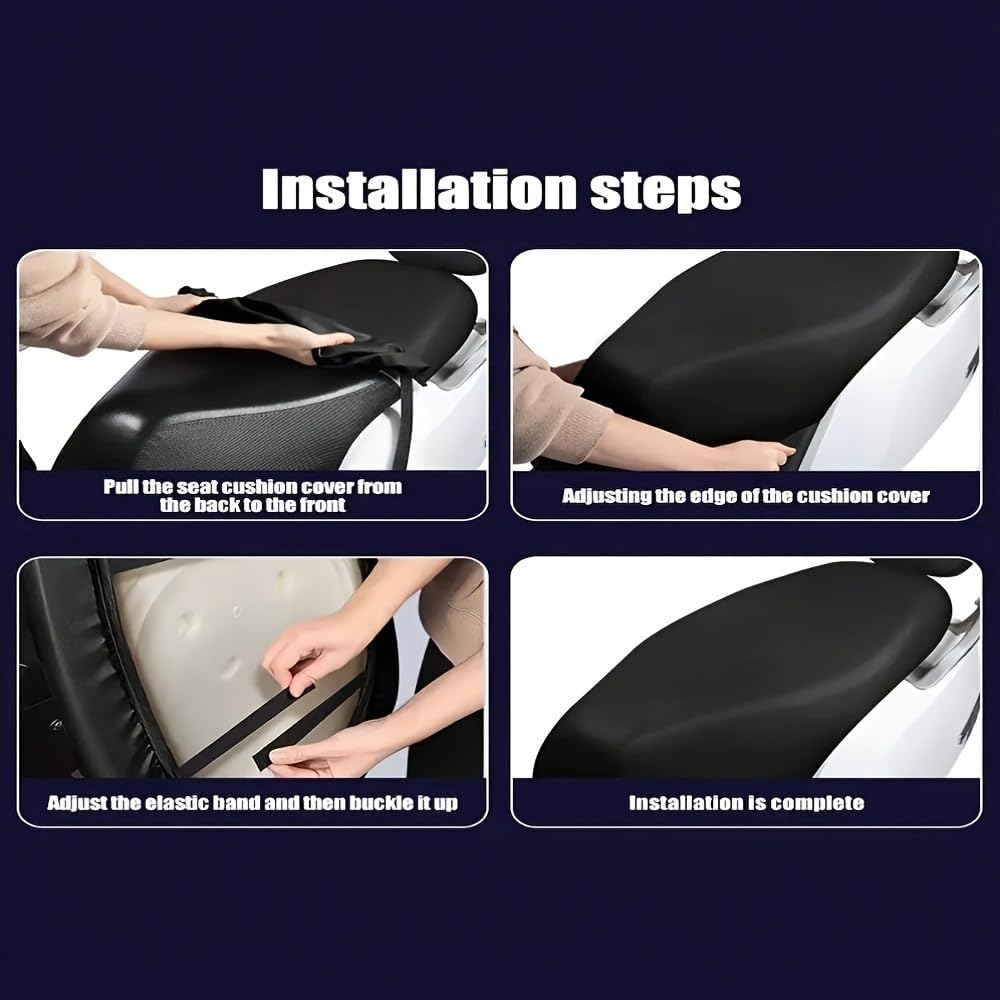 Universal Waterproof Scooter Seat Cover, Durable Elastic Moped Seat Protector, Easy Install, Dustproof Sunproof for Most Scooters & Mopeds