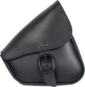 Black Leather Motorcycle Swingarm Bag For Sportsters/Dual Shock Models - Matte Black Buckle - Made In USA By Willie And Max [PN:59906-00]