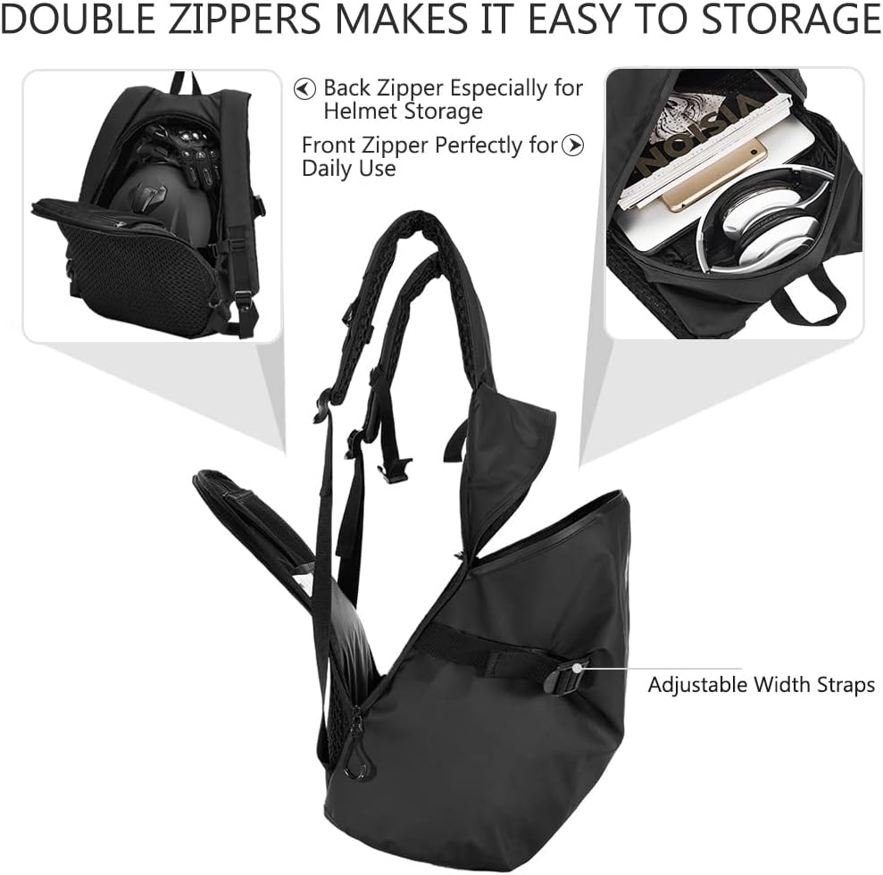 ILM Motorcycle Helmet Backpack Large Capacity Waterproof Lightweight Storage Bag with Reflective Stripe Model MB01