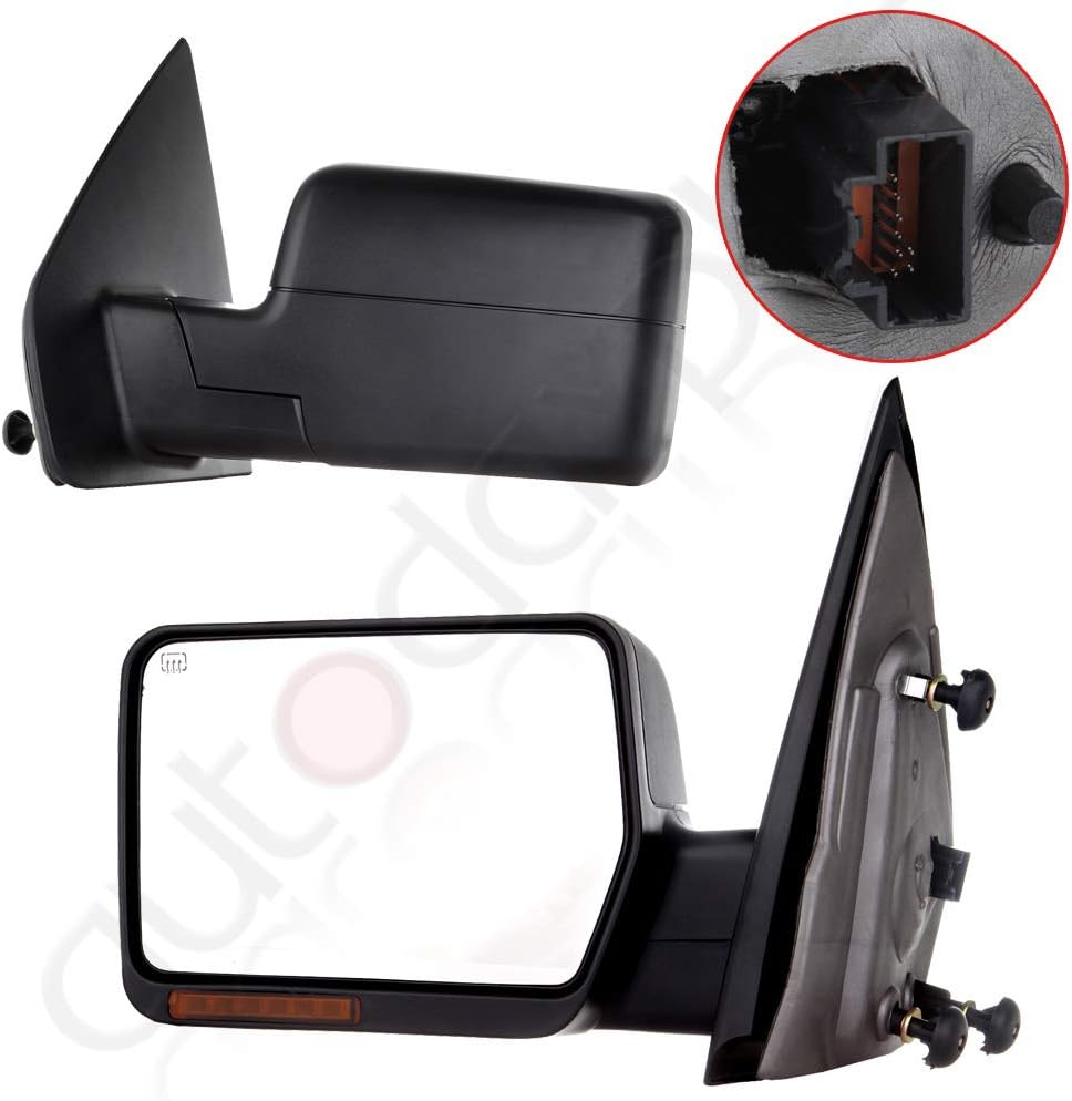 A Pair Heated Towing Mirrors Fits 2004 2005 2006 for Ford for F150 Pickup Truck, Power Adjusted View Mirror with Turn Signal Indicator