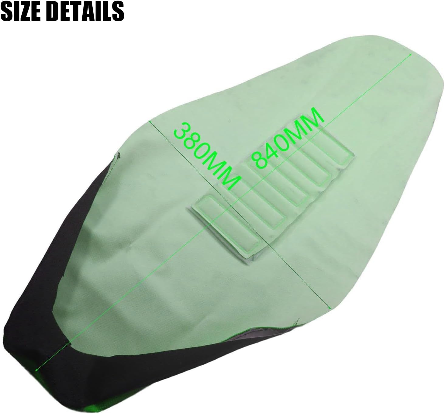 Motorcycle Universal Seat Cover Non-Slip Thick 3D Particles Suitable Rubber Striped Grip Gripper Soft for CRF WR WRF RMZ YZF SXF EXC EXC XC SX CR KLX 250 Dirt Pit Bike Motocross Motorbike (Green)