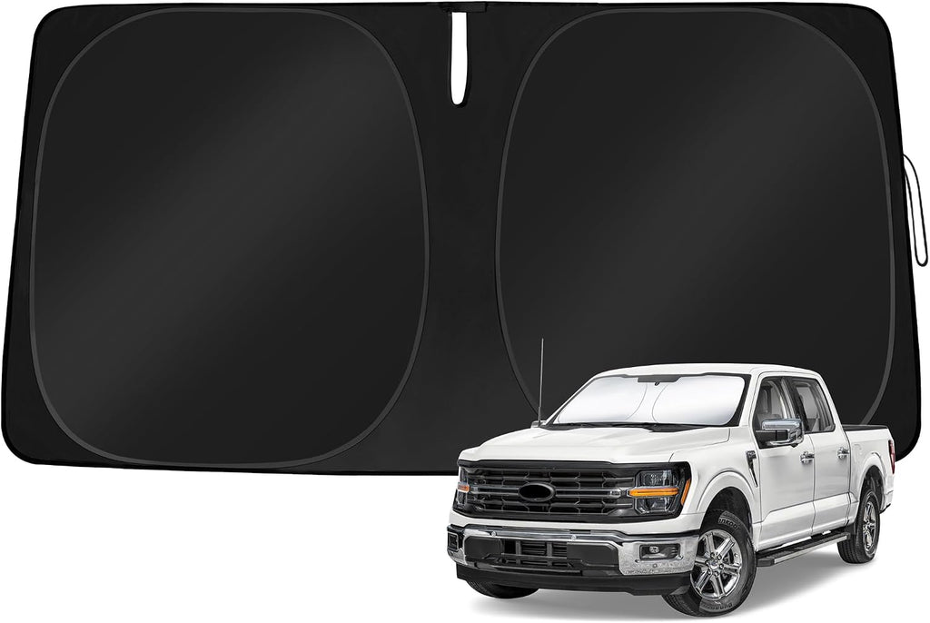 Windshield Sun Shade Custom Fit Ford F150 2021-2026(Lariat, King Ranch, Platinum, XL XLT Limited Raptor) Foldable Sunshade Windshield Cover Window Shade Sun Protector Sun Visor Accessories