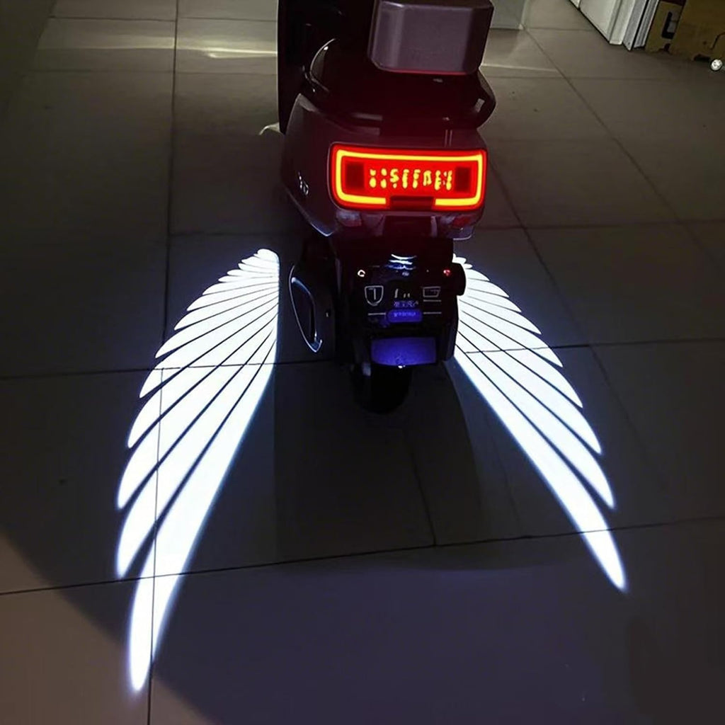 Motorcycle Angel Wings Projection Light, Universal Ground Courtesy Light, LED Decorative Ambient Light for Motorbike