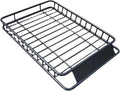 Car Roof Basket Roof Rack Cargo Basket Set Car Top Luggage Holder Car Luggage Carrier Universal Black Steel Top Cargo Carrier Rooftop Cargo Carrier Luggage Rack