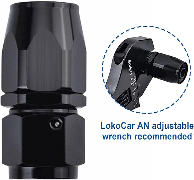 LokoCar 4AN Hose End Fitting 0 Degree Straight Swivel - Image 5