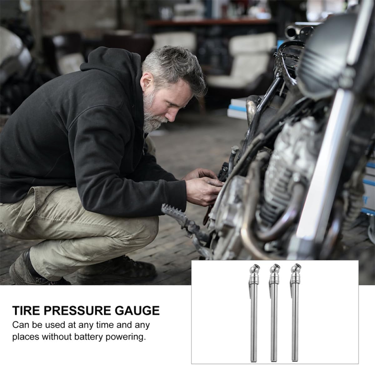 Car Tire Pressure Pen 5pcs Portable Auto Tire Pressure Gauge Silver for Vehicle Maintenance and Repair