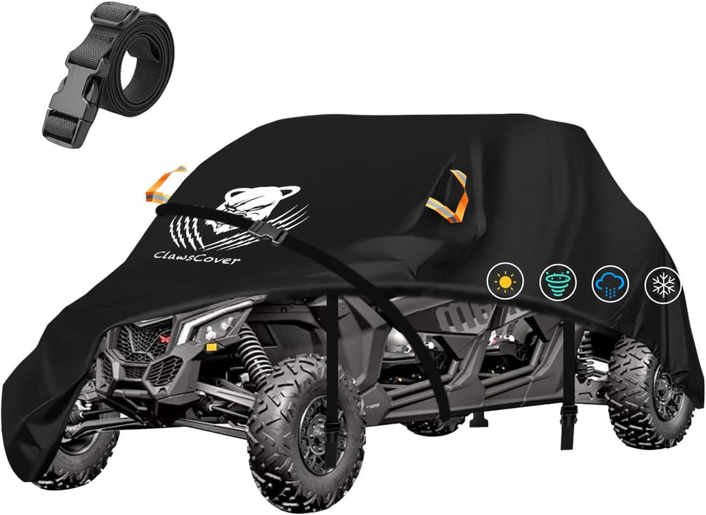 UTV Cover 4 Seater,Durable Oxford Cloth,Weatherproof Side by Side Cover | Waterproof Outdoor RZR Covers,Rip-stop Anti-UV Windproof,Fits for Polaris Ranger Can-am Honda Kawasaki Vehicles,167x65x76